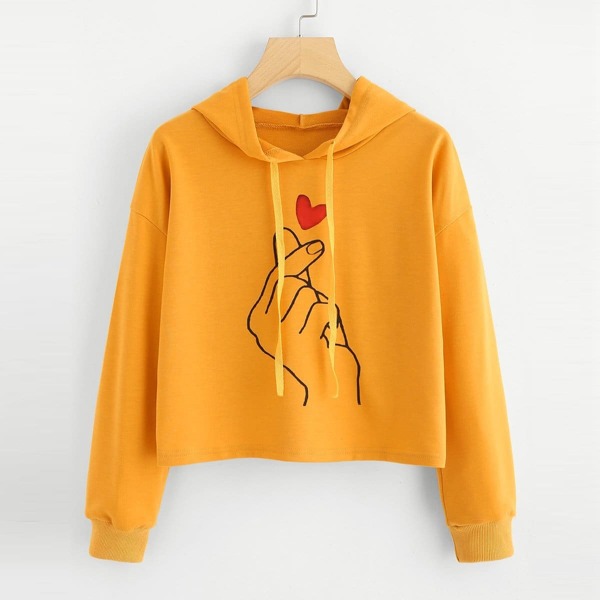 

Plus Hand Print Hooded Sweatshirt