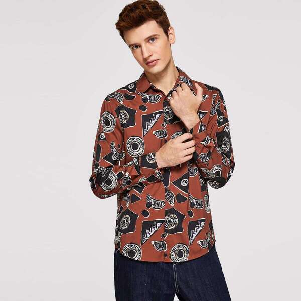 

Men Mixed Print Shirt, Multicolor