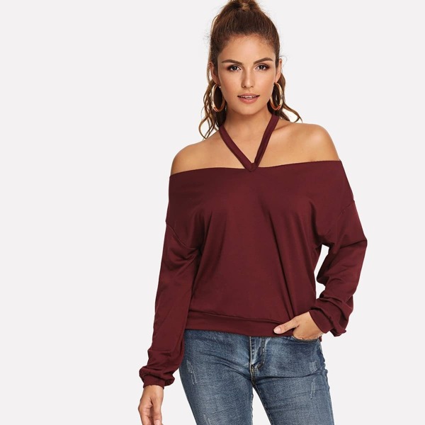 

Solid Halter Sweatshirt