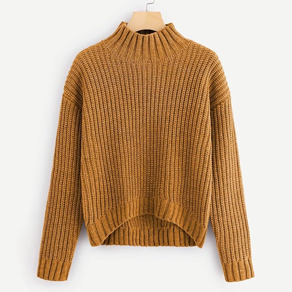 

Dip Hem Chunky Knit Sweater