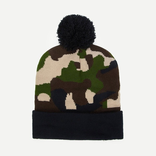 

Camouflage Pattern Beanie Hat, Multicolor