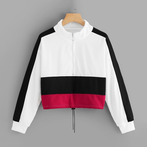 

Color-block Quarter Zip Sweatshirt