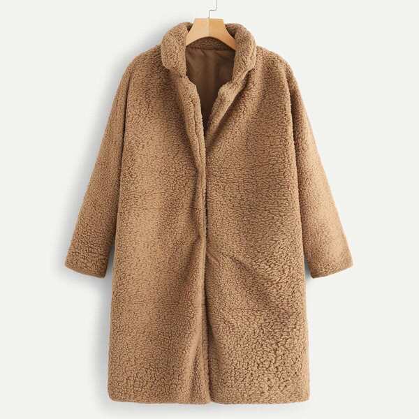 

Solid Collar Teddy Coat