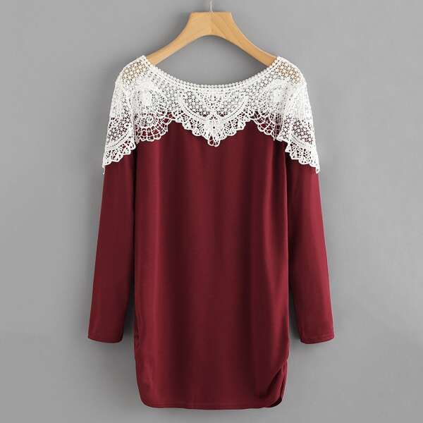

Plus Contrast Lace Tee