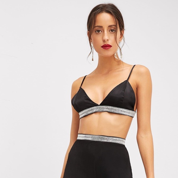 

Rhinestone Detail Triangle Bralette
