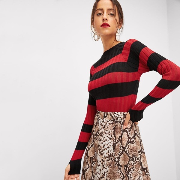 

Two Tone Raglan Sleeve Sweater
