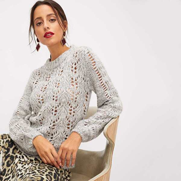 

Bishop Sleeve Loose Knit Sweater