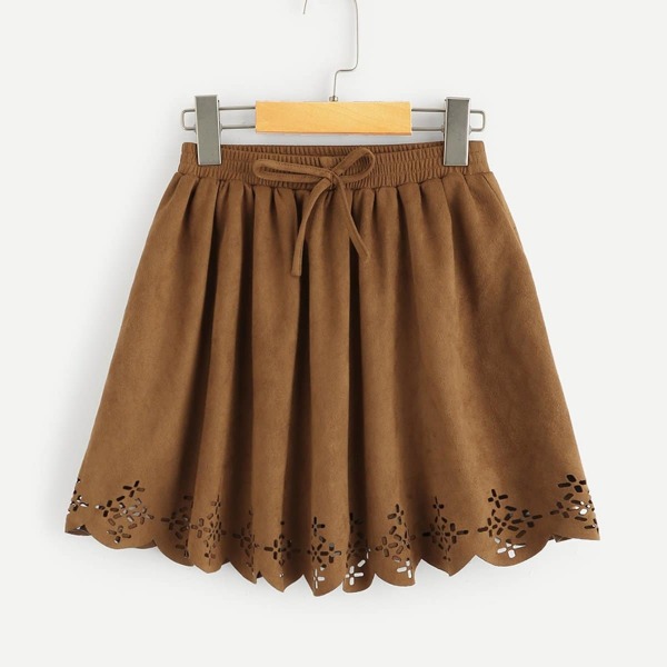 

Girls Laser Cut Bow Front Skirt