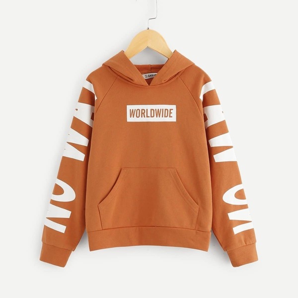 

Girls Letter Print Hoodie