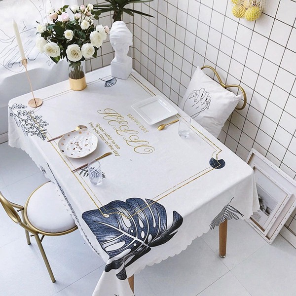 

Plant & Floral Slogan Tablecloth, Multicolor
