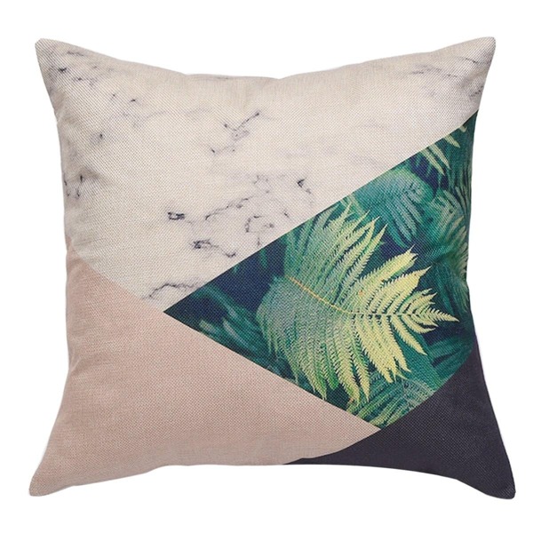 

Leaf & Marble Print Cushion Cover 1PC, Multicolor