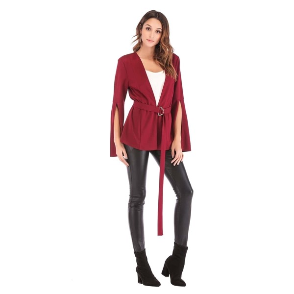 

Split Side Sleeve Solid Blazer