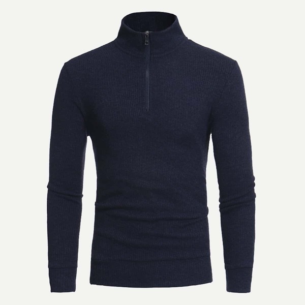 

Men Solid Quarter Zip Jumper