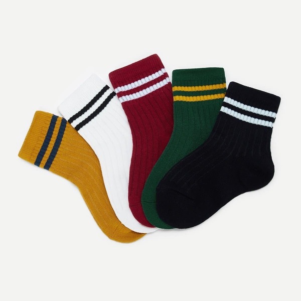 

Toddler Kids Rib Striped Socks 5pairs