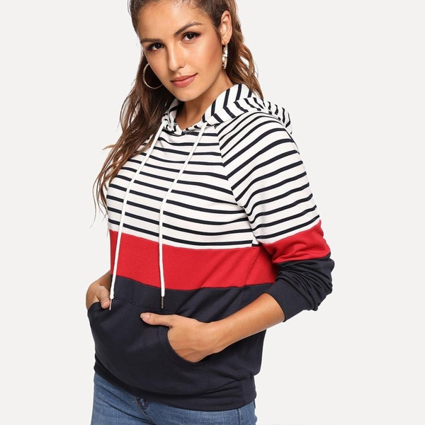 

Cut And Sew Raglan Sleeve Pocket Hoodie