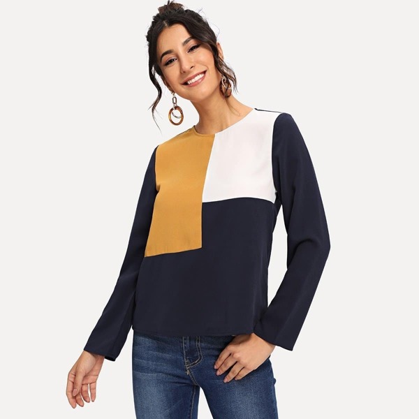 

Color Block Tunic Top
