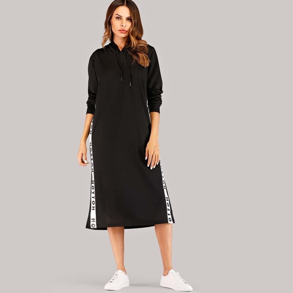 

Contrast Taped Side Sweatshirt Dress