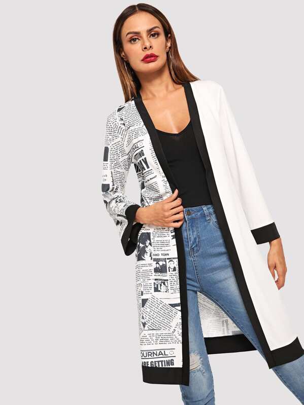 

Letter Graphic Panel Outerwear, Black and white, Andy