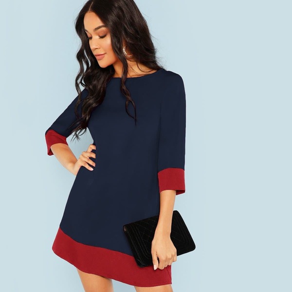 

Contrast Trim Tunic Dress