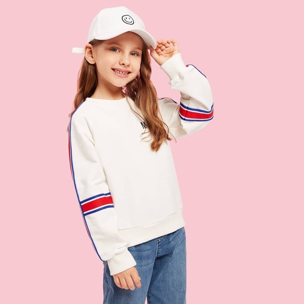 

Girls Raglan Sleeve Letter Print Sweatshirt