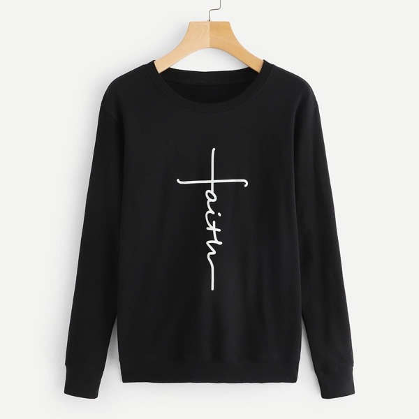 

Letter Print Sweatshirt