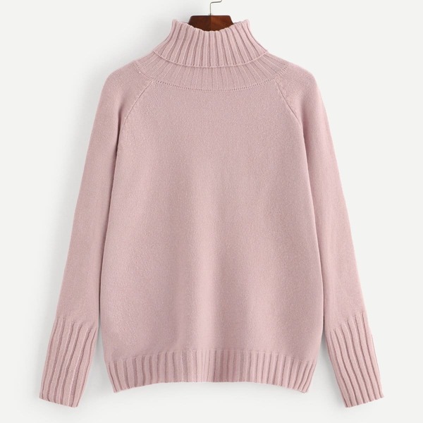 

High Neck Raglan Sleeve Sweater