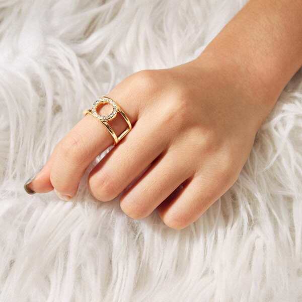 

Circle Detail Layered Ring 1pc, Gold