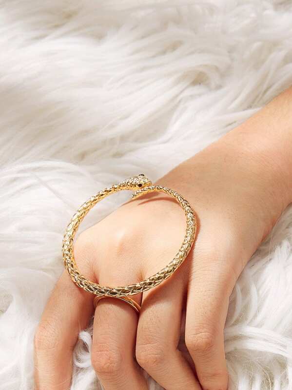 

Metal Snake Decorated Ring 1pc, Gold