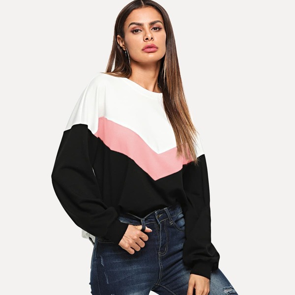 

Color Block Tunic Pullover, Multicolor