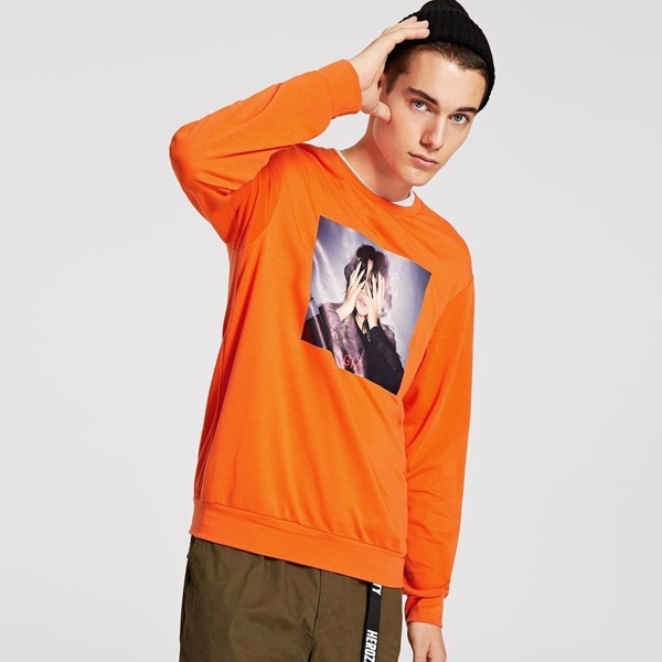

Men Figure Print Pullover