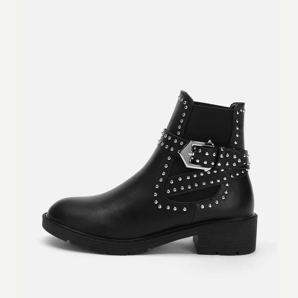 

Stud & Buckle Decorated Boots