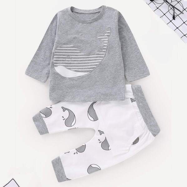 

Baby Cartoon Print Top With Pants