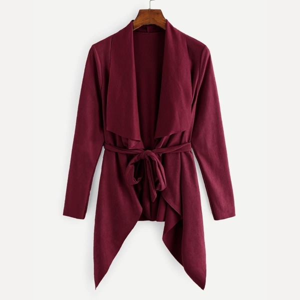 

Solid Waterfall Collar Coat