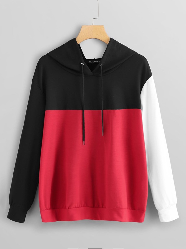 

Плюс Цветной Drawstring Толстовка Hoodie, null