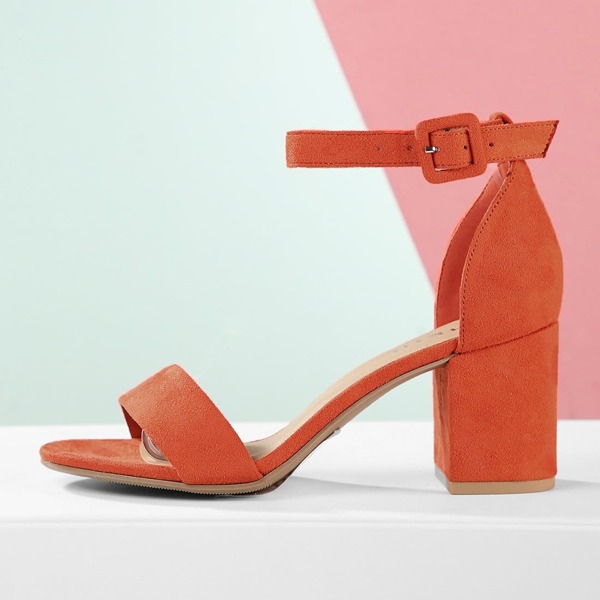 

Open Toe Ankle Strap Chunky Heel Sandals