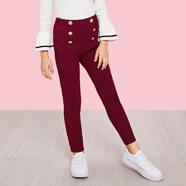 

Girls Double Button Jersey Pants