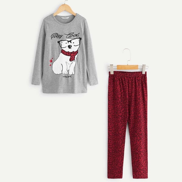 

Girls Animal Print Top & Pants Set