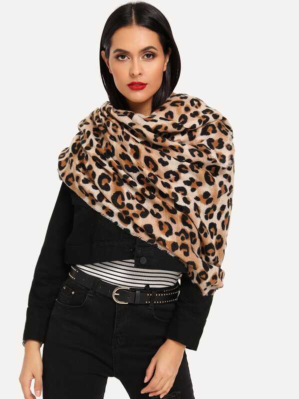 

Оборванный триммер Leopard Scarf, null