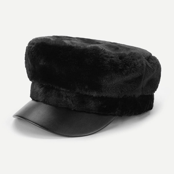 

Faux Fur Baker Boy Cap