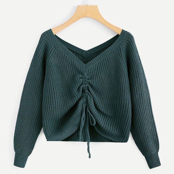 

Drawstring Detail Solid Sweater