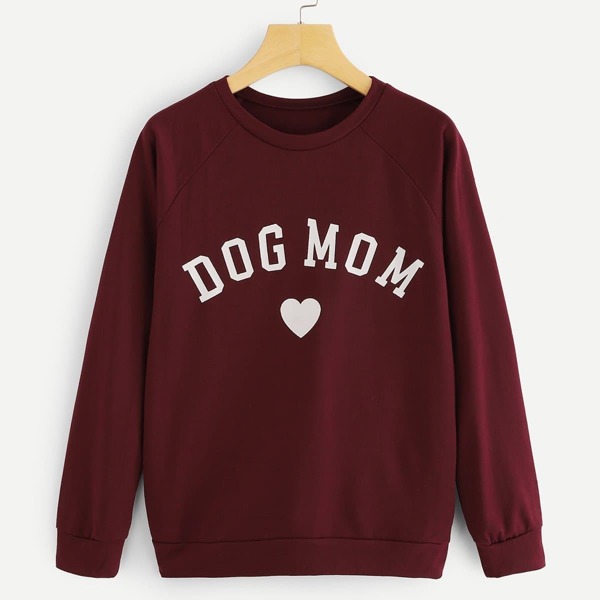 

Letter Print Raglan Sleeve Sweatshirt