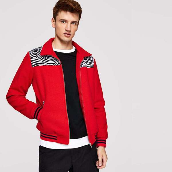 

Men Zip Up Jacket, Red