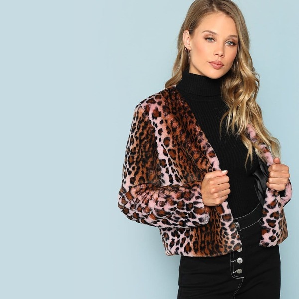 

Leopard Print Faux Fur Coat