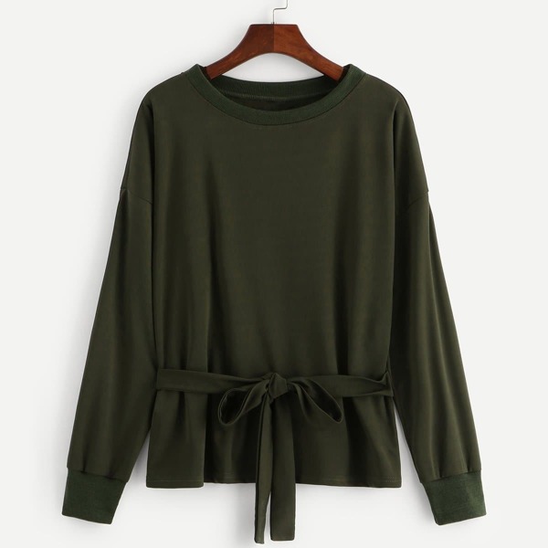

Drop Shoulder Solid Sweatshirt