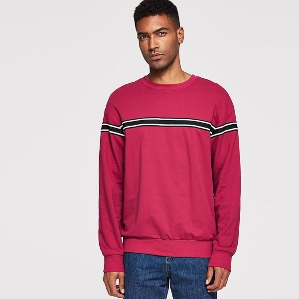 

Men Crew Neck Striped Tunic Pullover