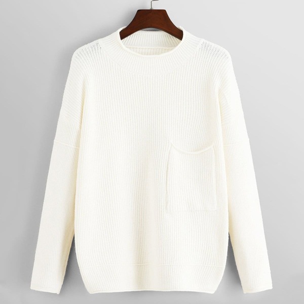 

Round Neck Solid Sweater