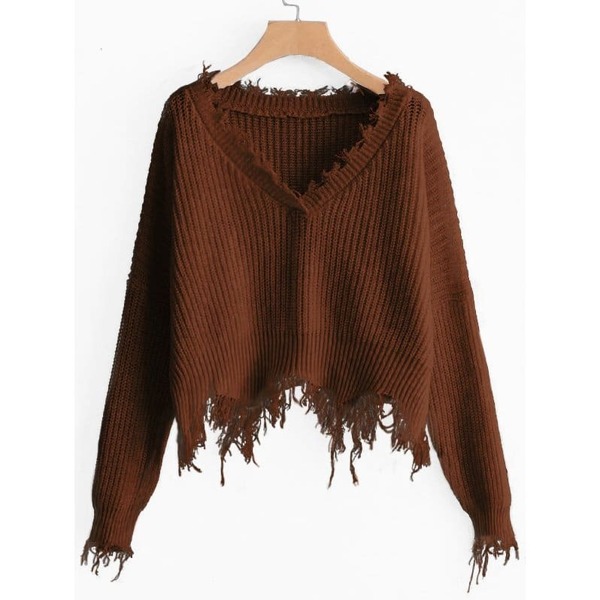 

Raw Cut Trim Solid Sweater