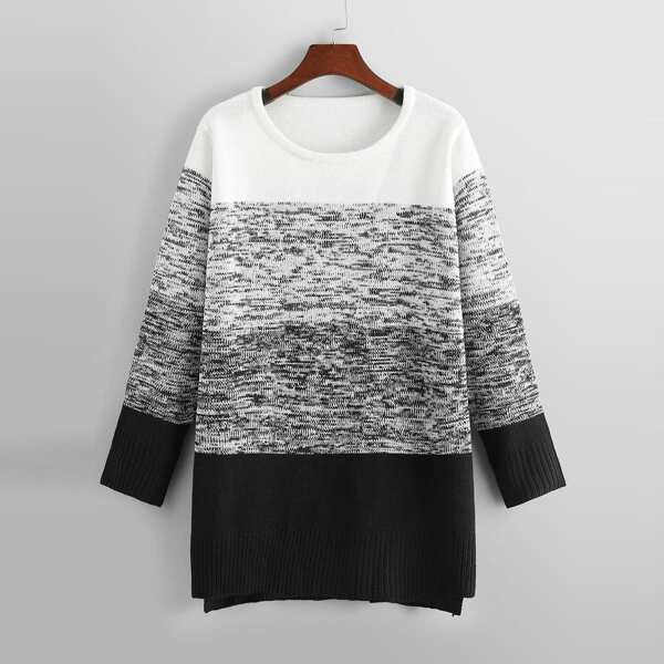 

Plus Color-Block Longline Sweater