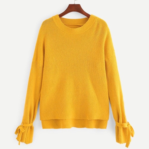 

Knot Cuff Solid Sweater