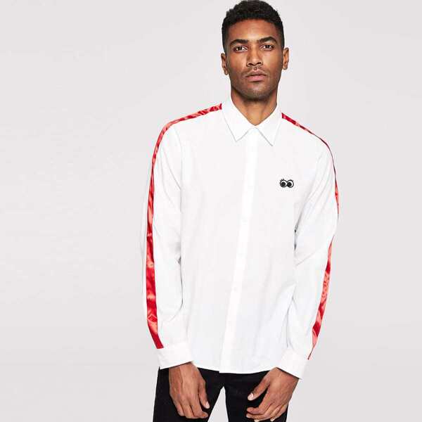 

Men Contrast Tape Shirt